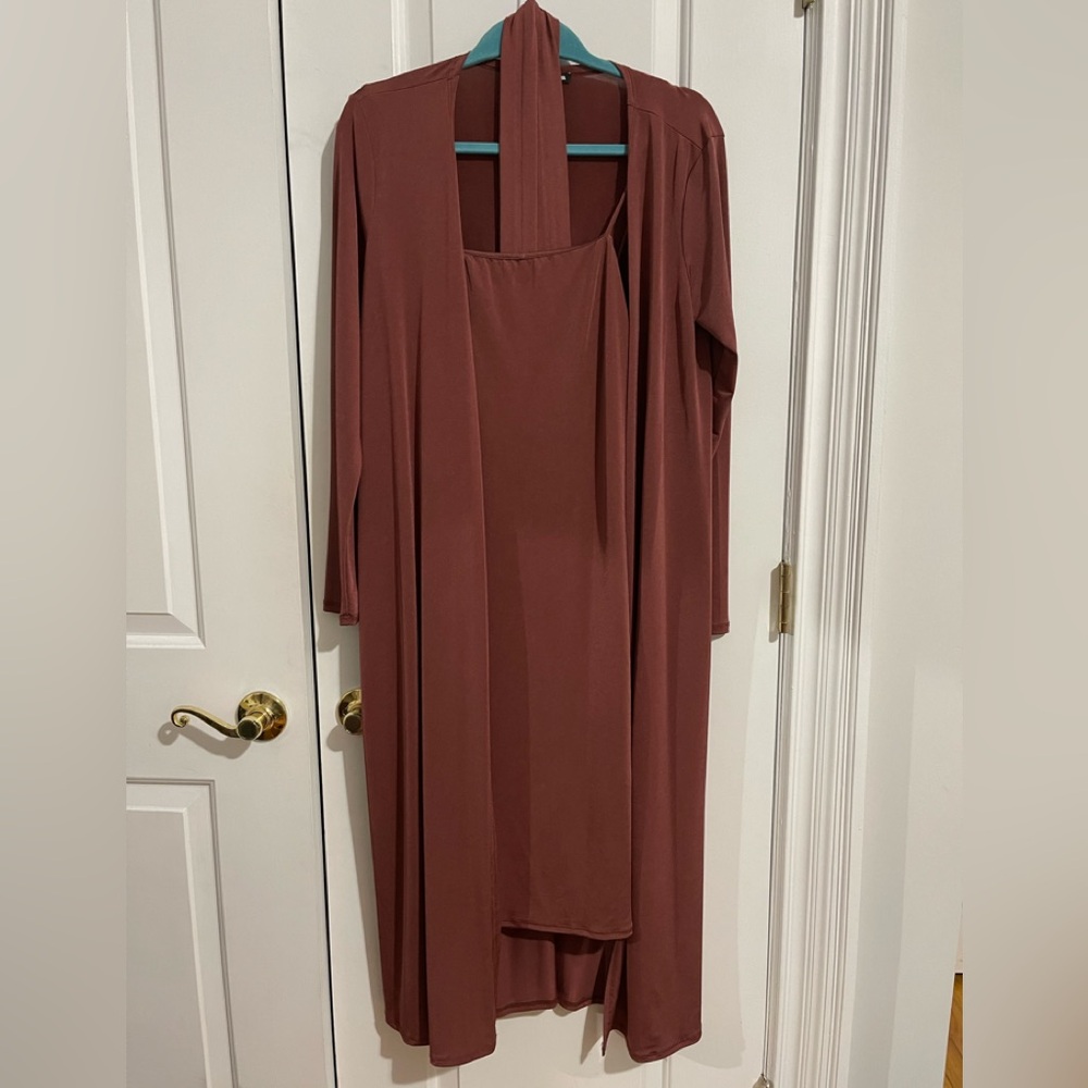 Fashion Nova Rust Midi Dress